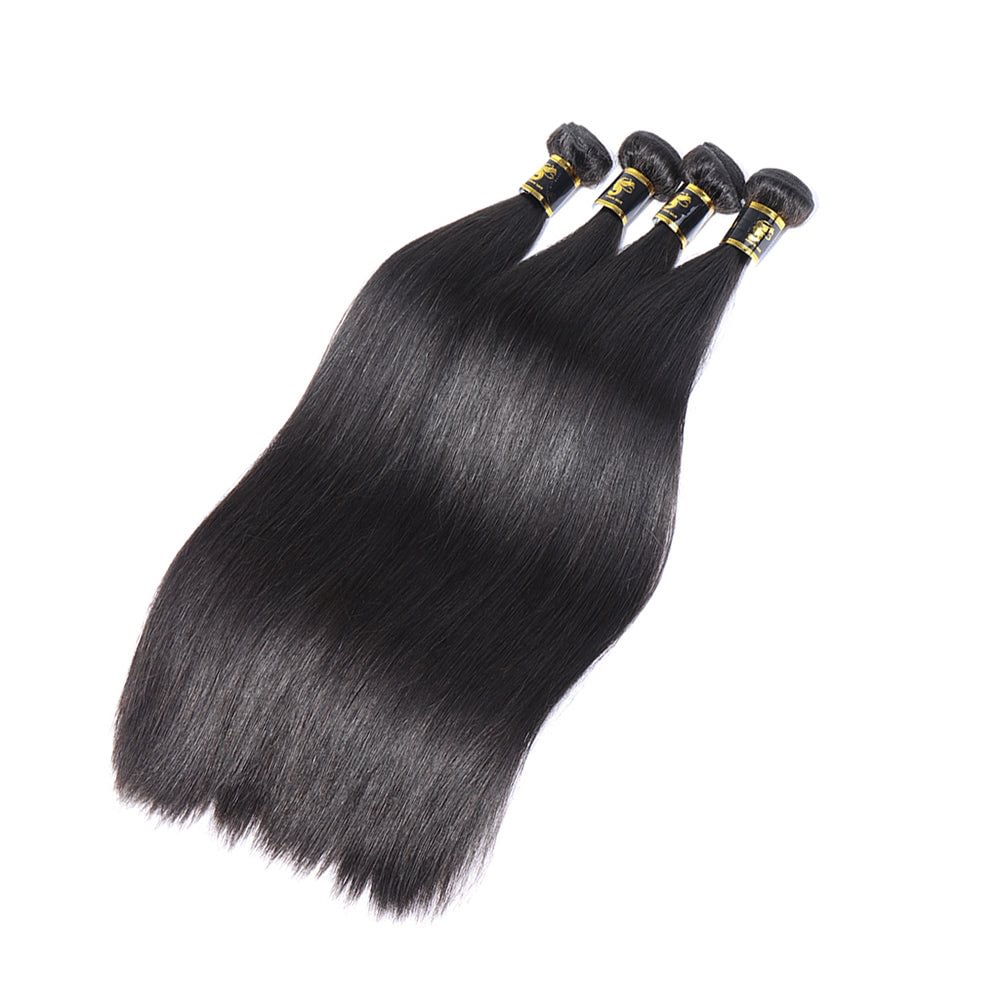 Straight Hair 3 Bundles Deals 100% Unprocessed Virgin Hair Weaves Natural Color Zaesvini