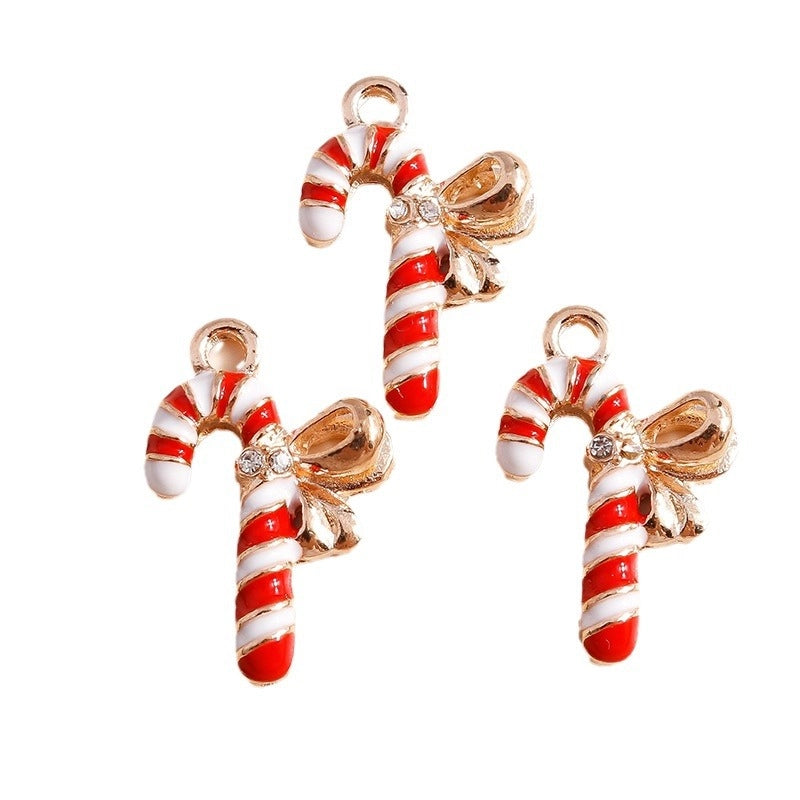 10 PCS/Package 15 * 22mm Zinc Alloy Zircon Crutch Pendant Jewelry Accessories