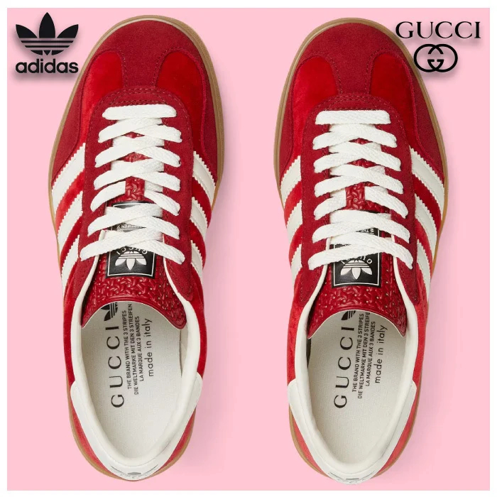 【GUCCI】× ADIDASコラボ GAZELLE スニーカー(赤)