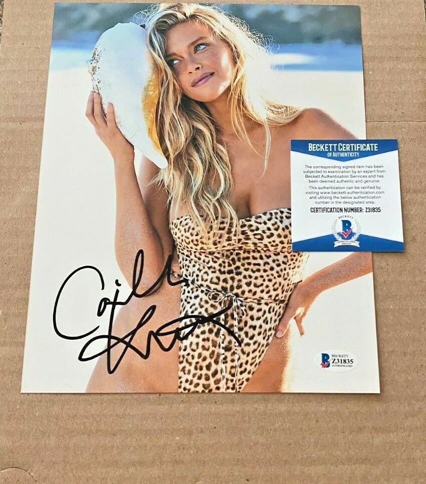 CAMILLE KOSTEK SIGNED S.I. SWIMSUIT COVER GIRL 8X10 Photo Poster painting BECKETT CERTIFIED #8