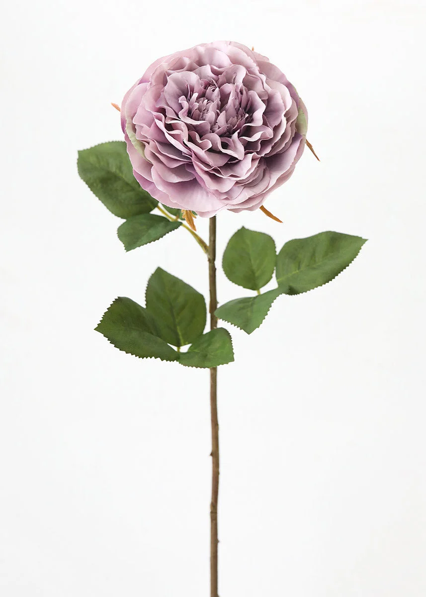 Faux Cabbage Rose in Lavender - 21.25"
