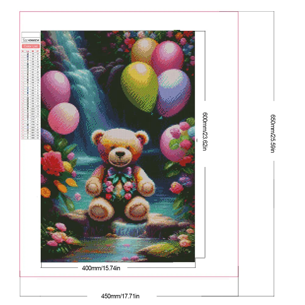 Partial AB Diamond Painting - Full Round Drill - Bear(Canvas|45*65cm)