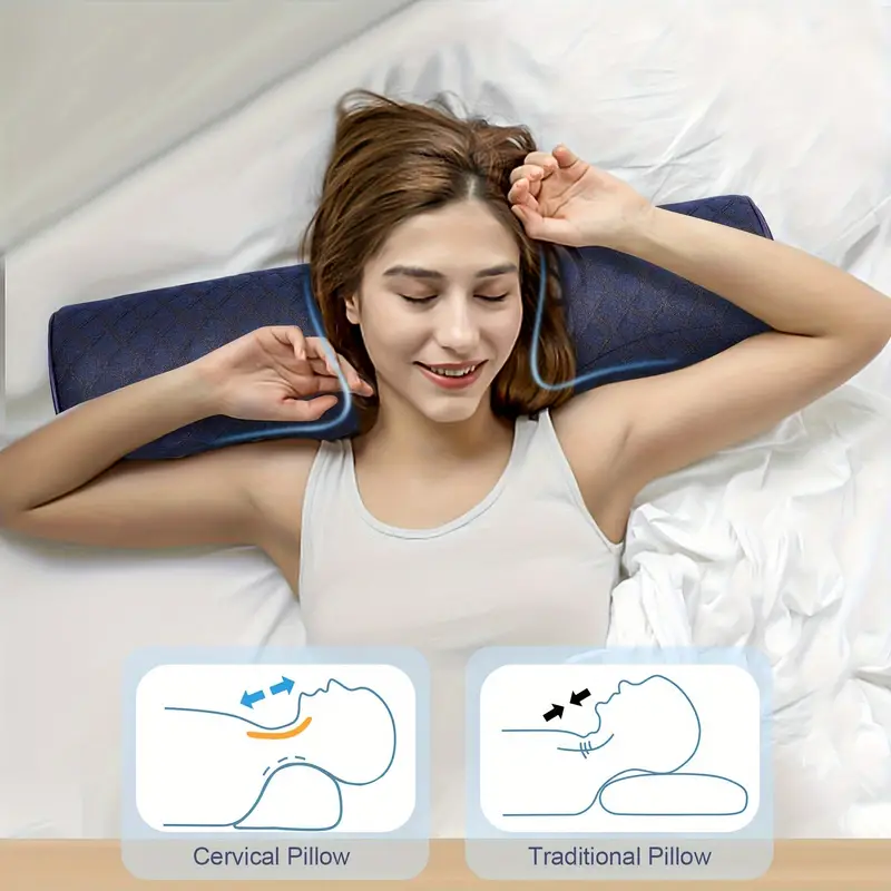 1pc cervical pillow neck care for comfort and relief anywhere perfect for travel and camping details 1