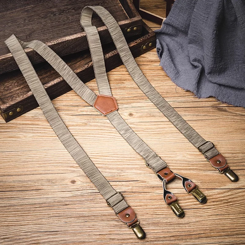 Retro Y-Shaped Stretch Elastic Suspenders