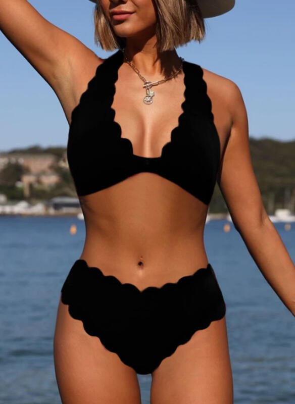 Solid Halter Strapless Bikinis Swimsuits shopify LILYELF