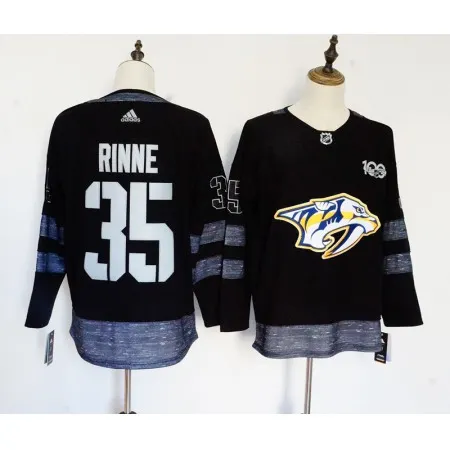 Men's  Nashville Predators #35 Viktor Arvidsson Black 1917-2017 100th Anniversary Stitched NHL Jersey