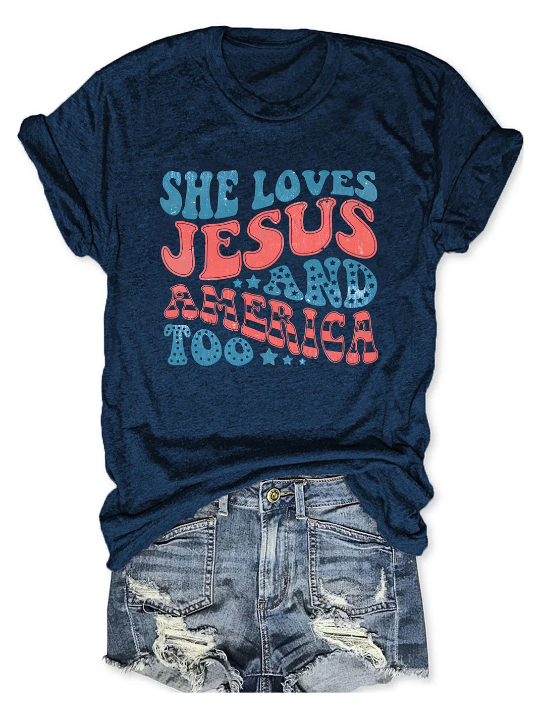 She Loves Jesus And America Too T-shirt