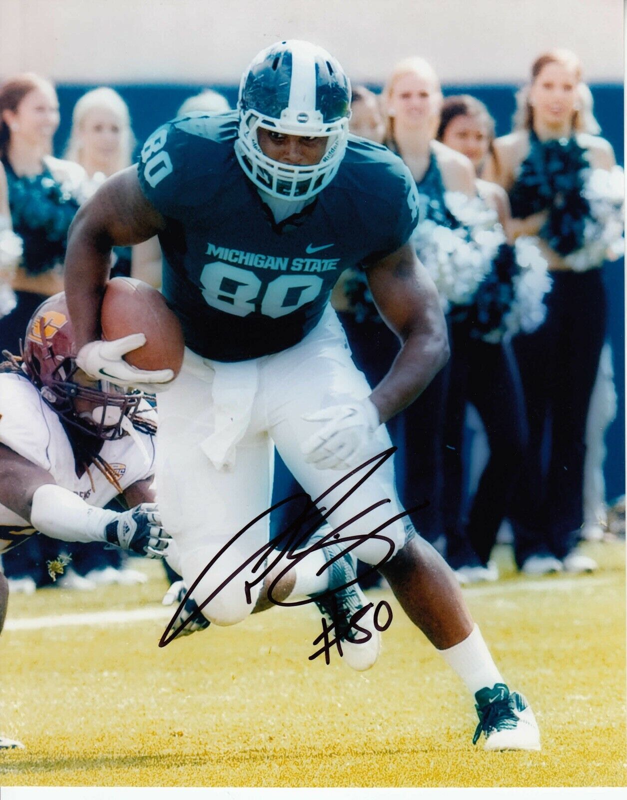 Dion Sims #2 8x10 Signed w/ COA Michigan State Spartans 031719