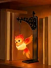 Glowing Owl Metal Bookend Lamp Iron Shelf Organizer Vintage Style