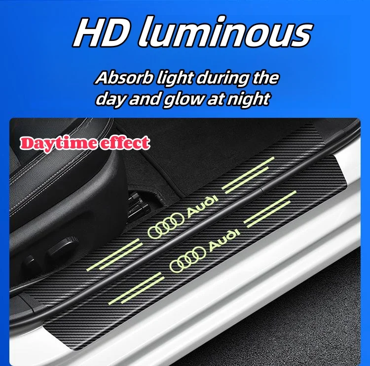 Carbon fiber luminous door sill strips