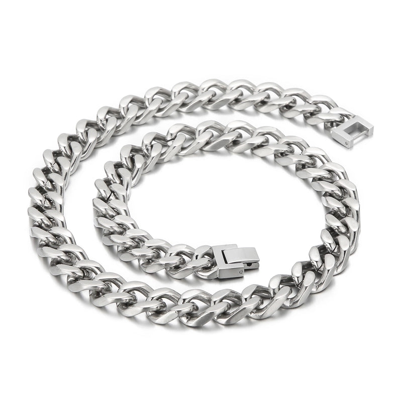 Hip-Hop Solid Color Stainless Steel Patchwork 18K Gold Plated Men'S Necklace