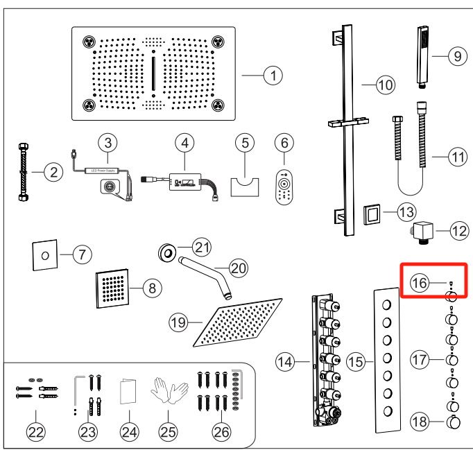 4 matte black handwheel screws.