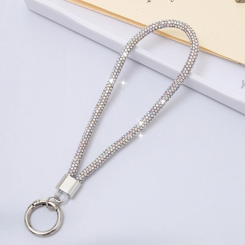 Casual Elegant Minimalist Solid Color Rhinestone Rope Bag Pendant Keychain