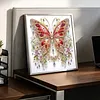 Red Butterfly DIY Partial Drill Special Shape Diamond Painting Kit 30x30cm