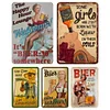 (Multi Style)Beer Girl - Metal Tin Signs(8*12Inch) - Bar