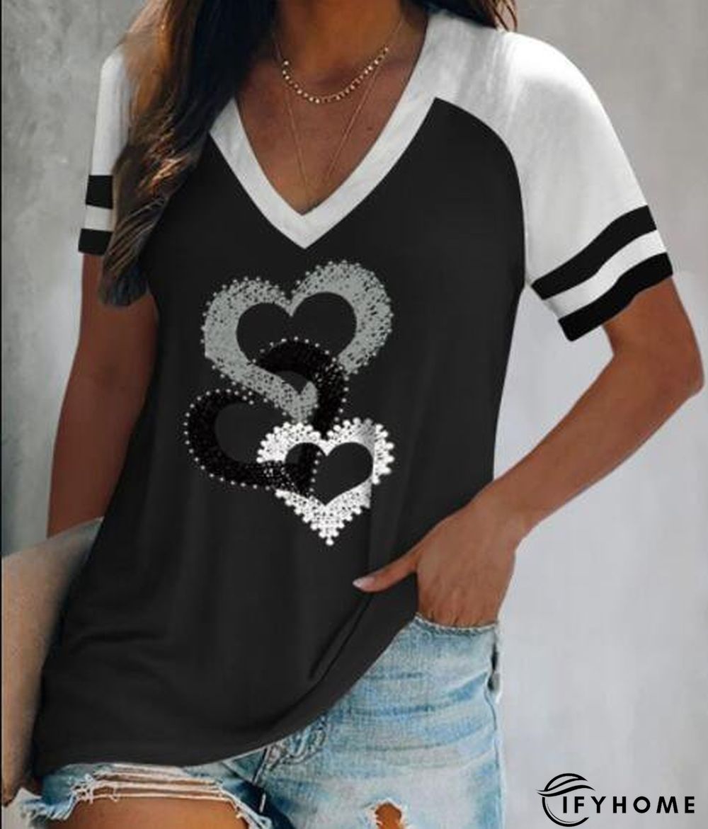 V Neck Short Sleeve Tops | IFYHOME