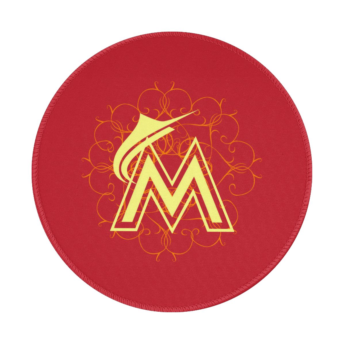 Miami Marlins Decorative Design Non-Slip Rubber Round Mouse Pad