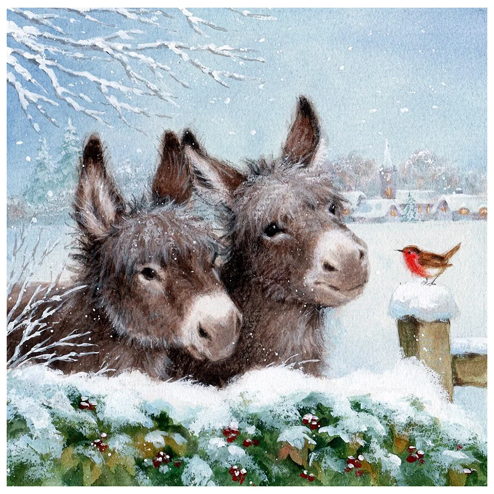 Diamond Painting - Full Round/Square Drill - Donkey(30*30 - 50*50cm)