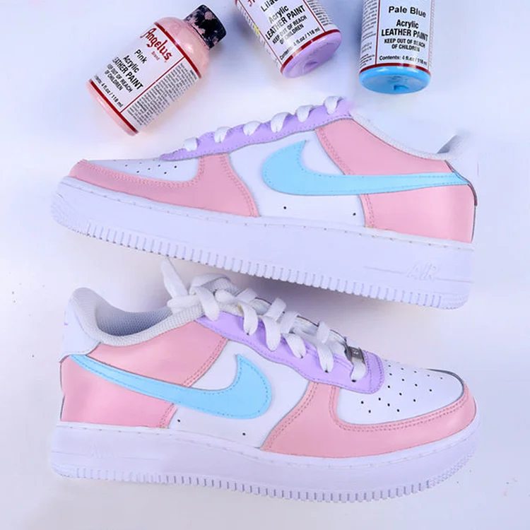 Oversart Custom Hand-Painted Shoes  "Pastel Colours"
