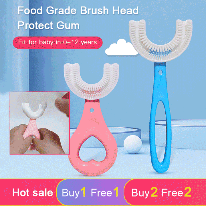 Children's U-shaped toothbrush 360° thorough cleaning