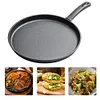 26cm Cast Iron Round Griddle Easy To Clean Flat Skillet Frying Pan for Cooking
