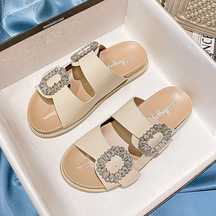 Buckle Rhinestone Beach Sandals  Stunahome.com