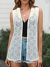 Vibrant Floral Lace Open Front Vest - Elegant Sleeveless Design, Breathable Fabric, Perfect for Spring & Summer, Women's Fashion Clothing for Outdoor Activities