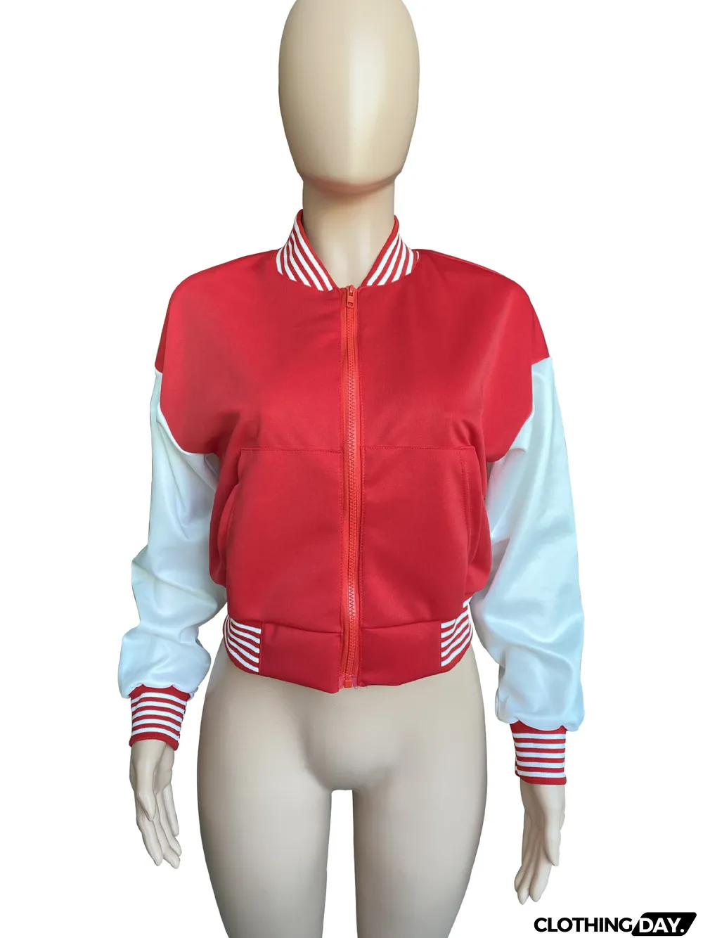 Fashion Hip-hop Style Stitching Threaded Zipper Baseball Uniform