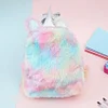 Kid Baby Girl Fashion Colorful Girls Cute PU Laserl Bag Unicorn Plush Backpack
