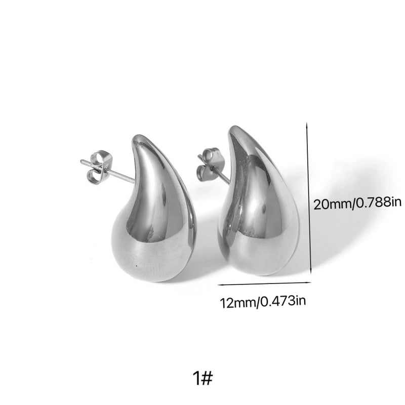1 Pair Minimalist Classic Style Water Droplets Plating 316L Stainless Steel  18K Gold Plated Ear Studs