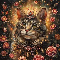 Blossom Cat Queen - Diamond Painting