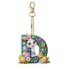 (US Only)PET Double Sided Special Shaped Easter Alphabet DIY Diamond Painting Keychain