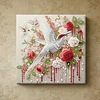 (Pre-Framed)White Bird-Special Shape Diamond Painting Kit(25x25cm)