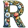 Diamond Painting-DIY Full Round Flowery Letter