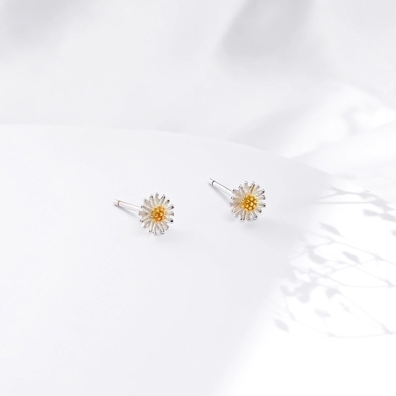 1 Pair Sterling Silver Flower Ear Studs