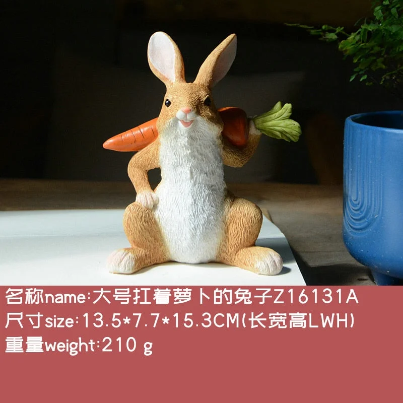 Everyday Collection Easter Decorations for Home Cute Rabbit Figurines Miniature Tabletop Ornaments Fairy Garden Thanksgiving