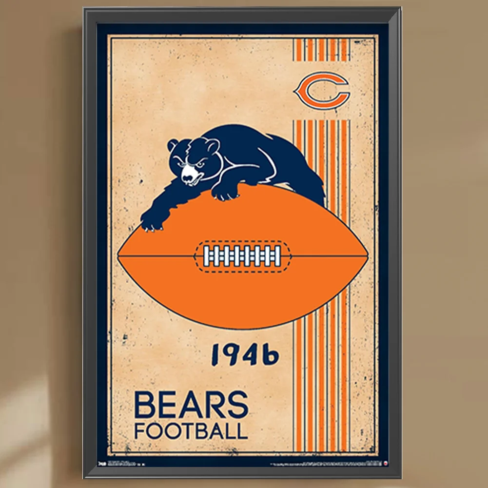 Diamond Painting - Full Round Drill - Chicago Bears(Canvas|30*45cm)