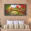 Autumn Colors Of Lotus Pond - 14CT Stamped Cross Stitch 103*58cm/40.55*22.83in