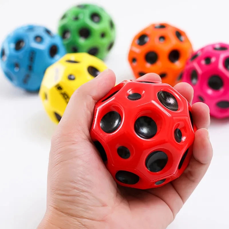 High Resilience Hole Ball Soft Bouncy Ball Antifall Moon Shape Porous