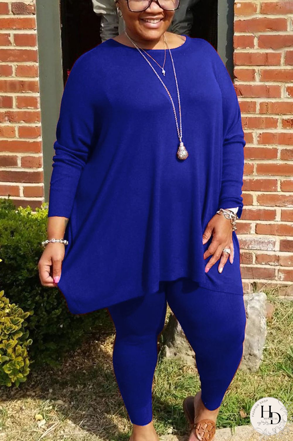 Wine Red Sportswear Striped O Neck Plus Size