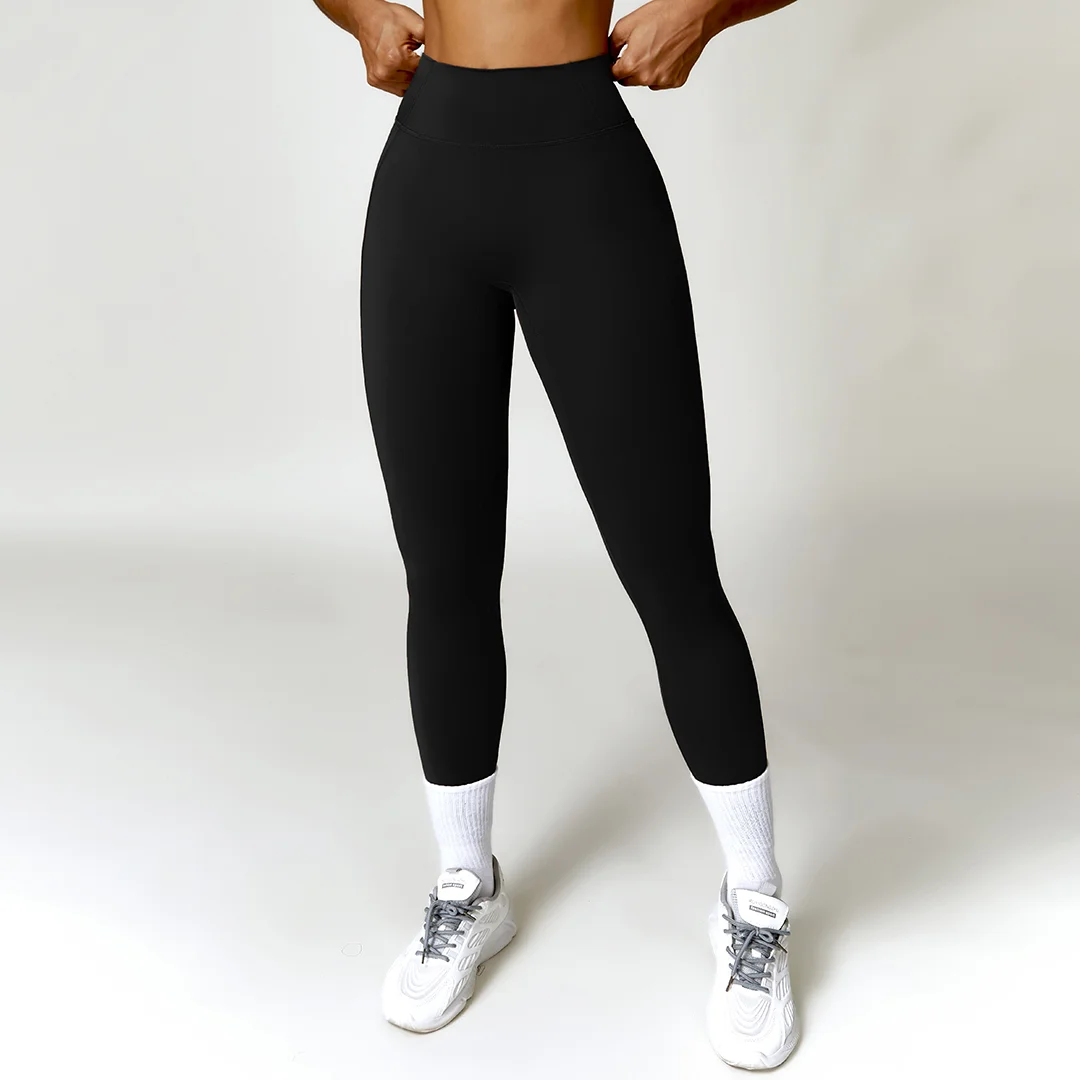 High-waisted hip-lifting athletic leggings