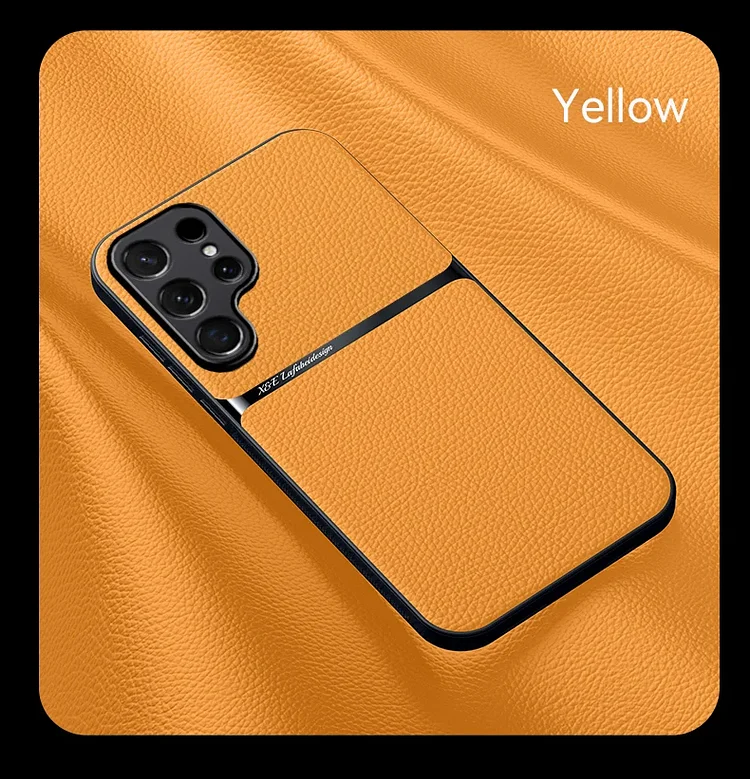 New Magnetic Car Mount Leather Shockproof Phone Case For Samsung