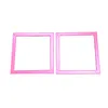 2Pcs Diamond Art Square Auxiliary Frame 3D Printing Diamond Art Desk Positioning Frame Lightweight for Boys Girls Adults Students Home Office Leisure (Sakura Pink Large)