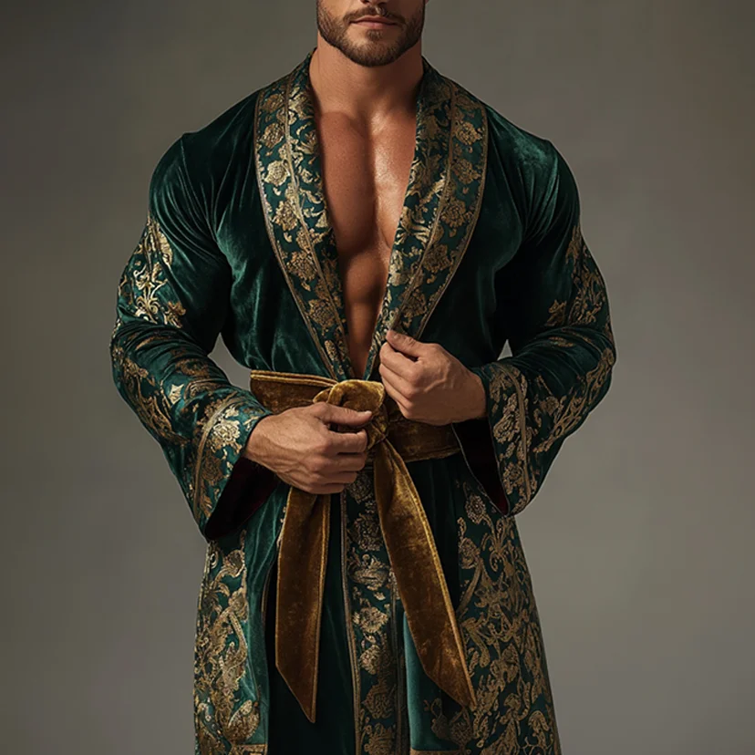 Men's Flannel Gorgeous Palace Style Robe Pajamas-inspireuse