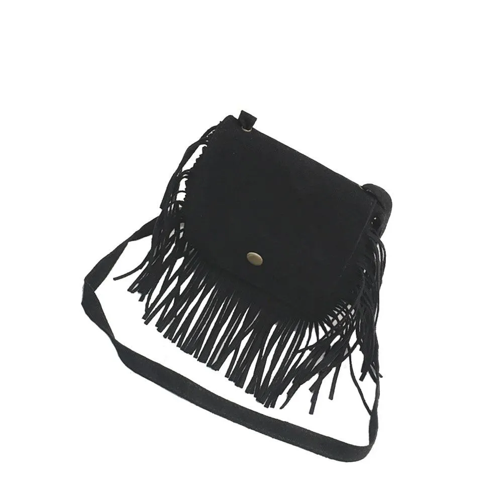 Tassel Mini Messenger Bag Kids Girls Handbags Coin Purse Children Shoulder Bags