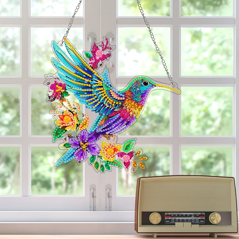 DIY Hummingbird Acrylic 5D DIY Diamond Art Pendant Home Decoration