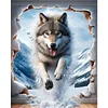 Wolf-11CT Stamped Cross Stitch 40*50cm/15.75*19.69in