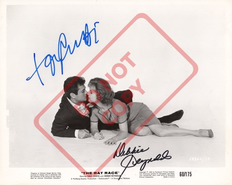 Tony Curtis Debbie Reynolds The Rat Race -1960s8.5x11 Autographed Signed Reprint Photo Poster painting