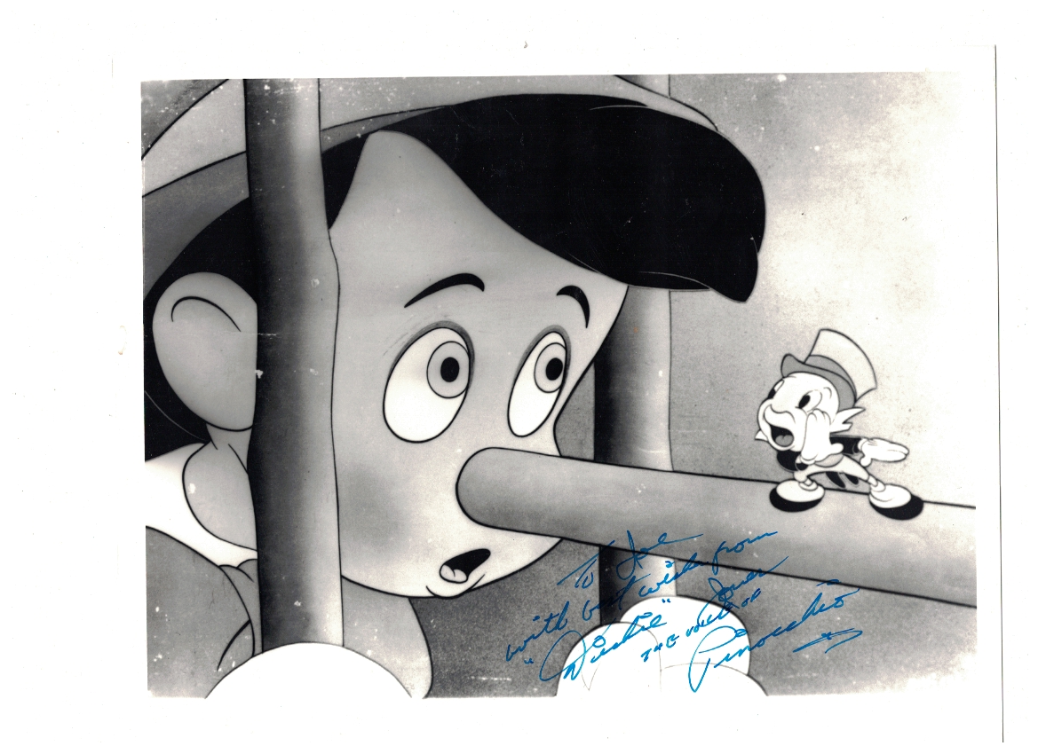 Dickie Jones Voice of Pinocchio Signed 8x10 Disney Photo Poster painting W/Our COA To Joe