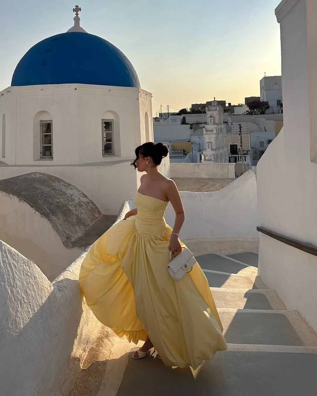 Dreamy Daffodil Straight Across Sleeveless Pleated High-Low Prom Dress YK0164